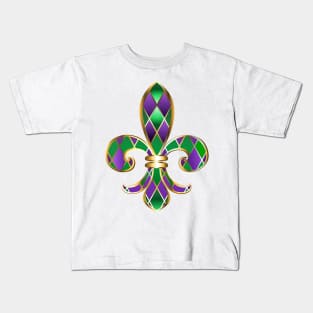 Color Lily Mardi Gras Kids T-Shirt